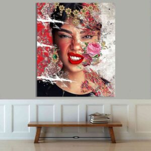 تابلو دیجیتال آرت چهره مدرن شرقی