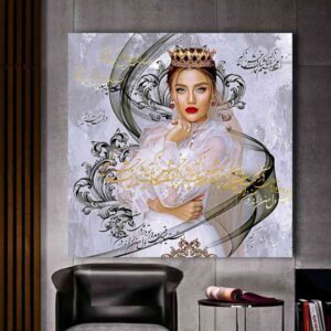 بوم نقاشی با پرتره و تاج اشرافی