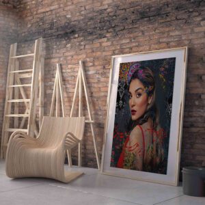 تابلو پرتره با خطاطی پارسی و طرح‌های سنتی