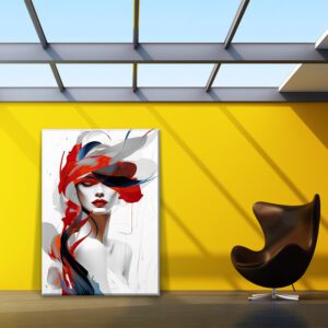 تابلو دکوراتیو بوم انتزاعی قرمز مدرن