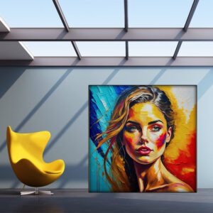 تابلو دکوراتیو بوم پرتره رنگارنگ مدرن
