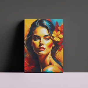 تابلو دکوراتیو بوم پرتره گل‌دار مدرن