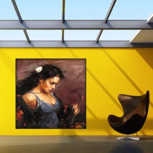تابلو دکوراتیو بوم رومانتیک آبی