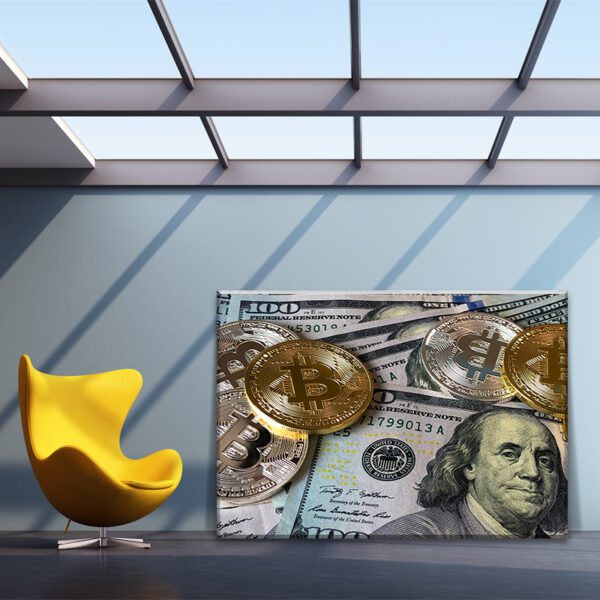 تابلو بیت کوین و دلار