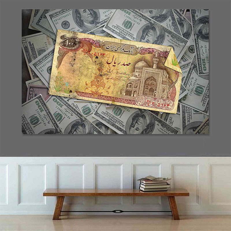 تابلو بوم با طرح اسکناس تاریخی