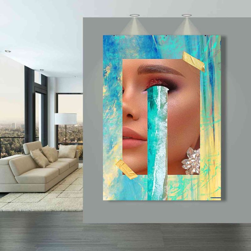 تابلو پرتره با الگوهای انتزاعی مدرن