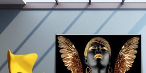 تابلو دکوراتیو بوم آفریقایی طلایی لوکس