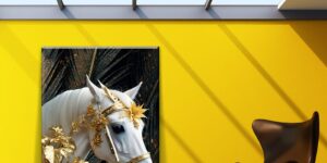 تابلو دکوراتیو اسب طلایی استوایی