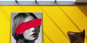 تابلو دکوراتیو بوم قلم قرمز مدرن