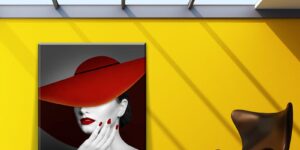 تابلو دکوراتیو بوم کلاه قرمز شیک