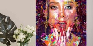 تابلو پرتره با الگوهای تزئینی و سبک مدرن