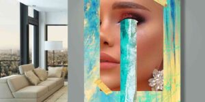 تابلو پرتره با الگوهای انتزاعی مدرن