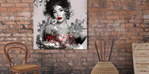 تابلو پرتره با خطاطی پارسی و طراحی مدرن