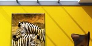 تابلو دکوراتیو زبراهای طلایی