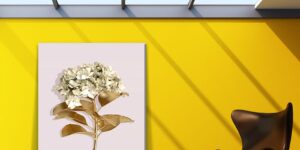 تابلو دکوراتیو برگ طلایی
