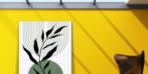 تابلو برگ سیاه مینیمال